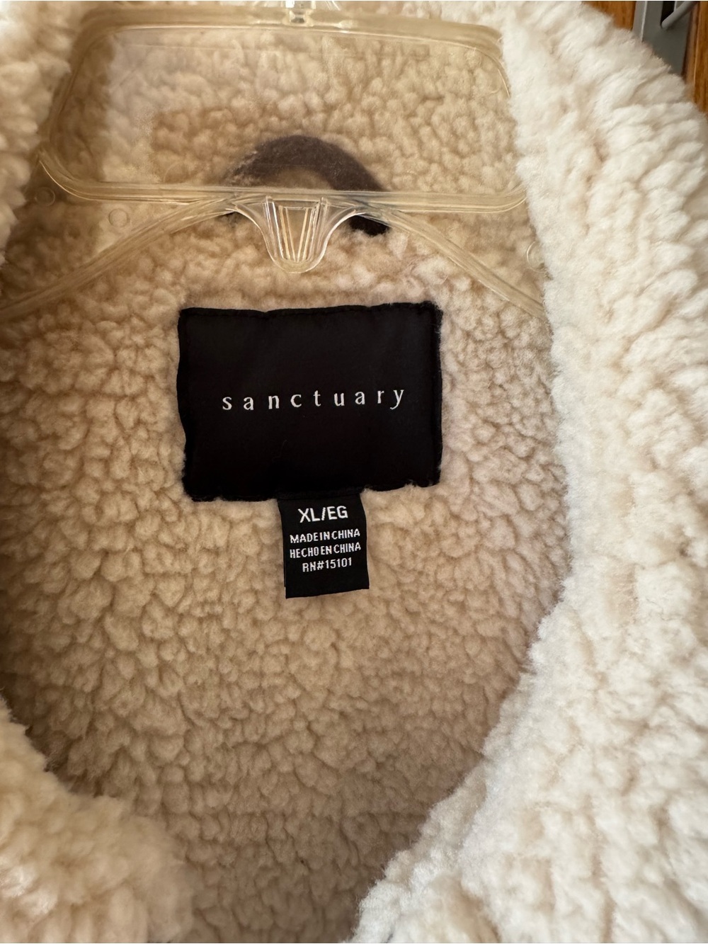Sanctuary Women's Sherpa-Lined Plaid Zip Vest - Cream & Brown - Picture 3 of 3